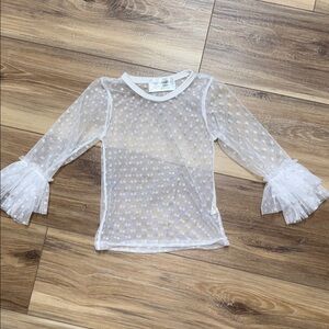 Elegant White Kids Blouse with Ruffle Sleeves